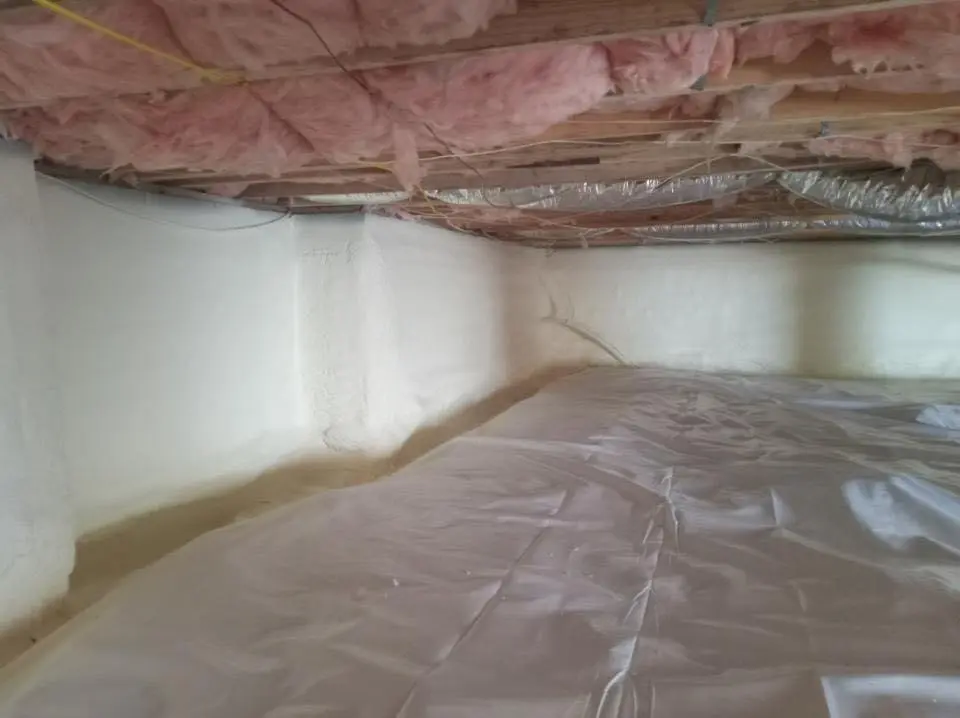 Crawl space encapsulation with closed-cell spray foam for Attic Insulation in Martin